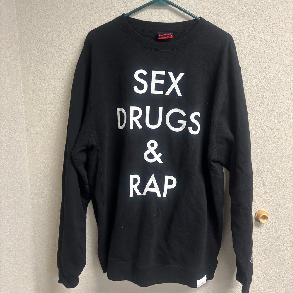 Diamond Supply Co. Crewneck “Sex Drugs & Rap” Sweatshirt Size Large